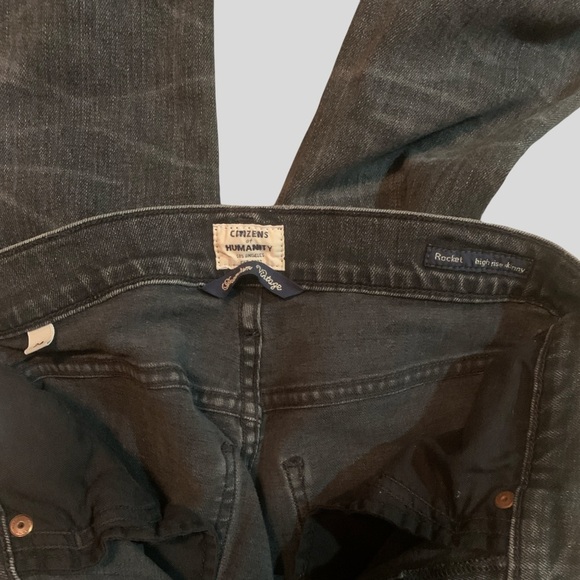 Citizens Of Humanity Rocket High Rise Skinny Jeans charcoal, black Size 24 goth - Picture 5 of 8